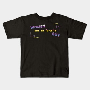 Women Are My Favorite Guy DJ Crazytimes Bigender Flag Kids T-Shirt